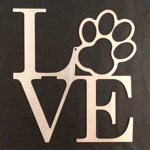 Love Dogs Paw Metal Sign NWOT
